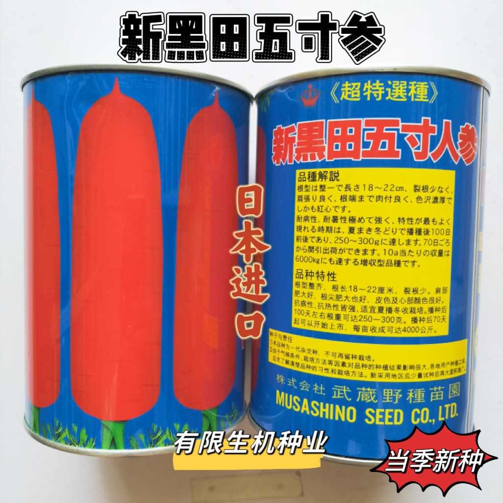 正品新黑田五寸参胡萝卜种子日本进口五寸参种籽抗病高产耐热耐寒
