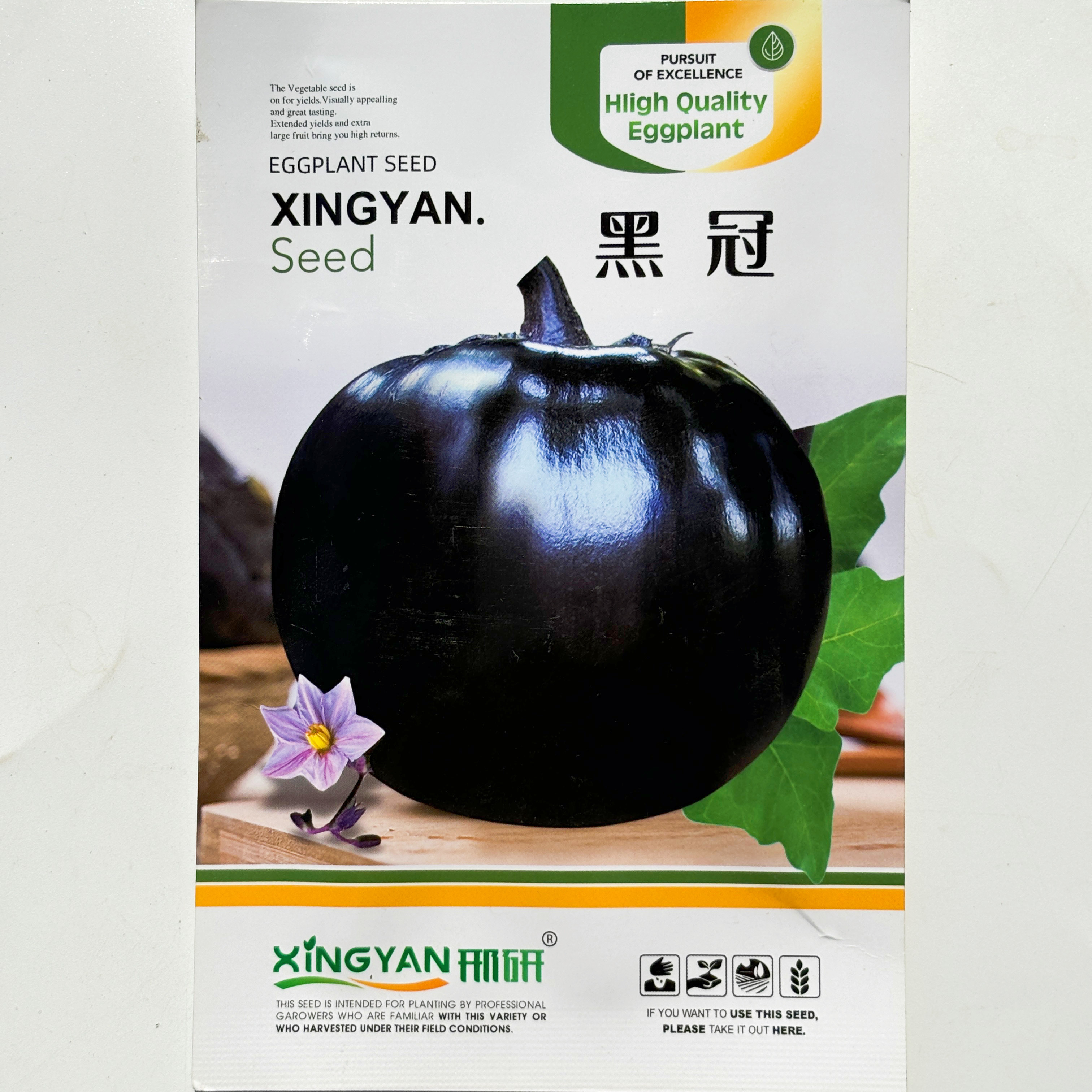 黑冠圆茄种子 黑皮油亮大圆茄子籽 中早熟抗病膨果快大棚杂交茄子