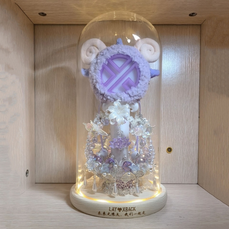 张艺兴应援棒收纳盒演唱会周边小羊蹄荧光棒手灯展示防尘玻璃罩子