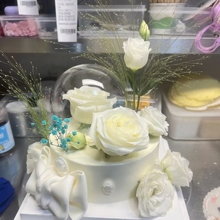 蛋糕玻璃罩子生日情人节派对甜品创意装饰水晶圆球形透明烘焙摆件