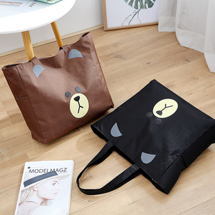 可爱小熊韩版旅行包大容量小号行李包女手提旅行袋学生短途行李袋