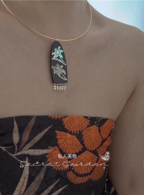 精致螺钿珍珠流苏锁骨链项圈