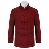 中式 中老年男士 外套中国风秋冬款 长袖 夹克刺绣外衣汉服棉服袄 唐装