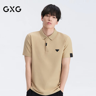 GXG男装夏款韩版气质商务时尚休闲简约小标短袖t恤保罗衫polo衫潮