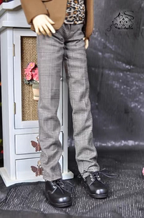 壮叔定制 bjd娃衣4分3分HID叔英伦格子长裤