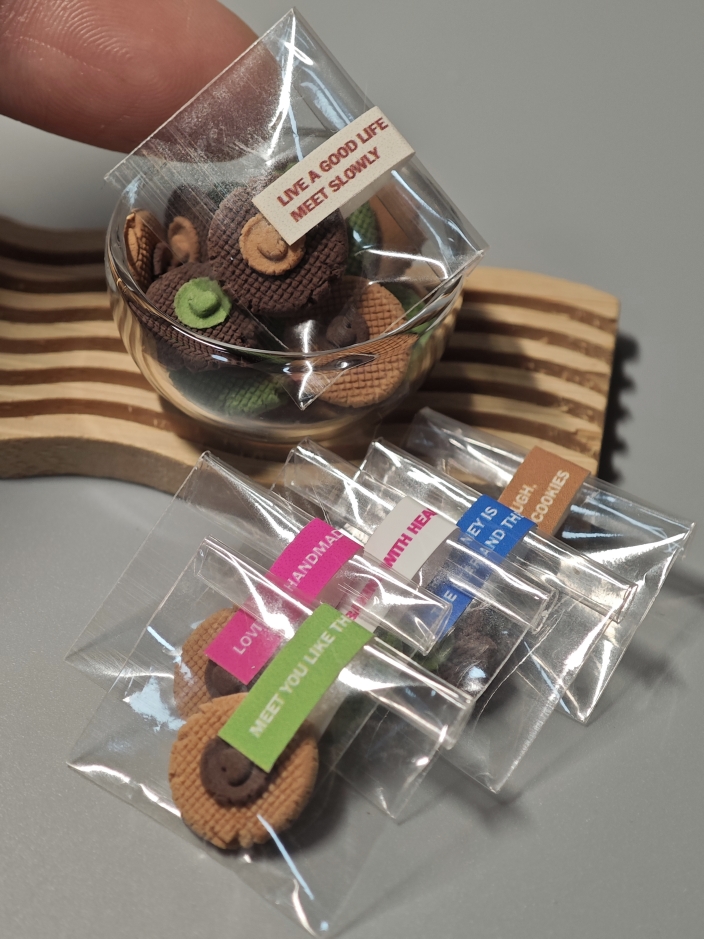 迷你微缩食玩粘土曲奇饼干贴纸包装袋