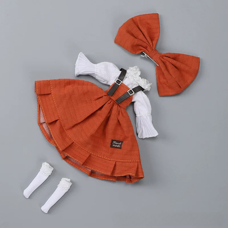 小布娃衣blythe娃娃衣服英伦风格ob24和ob22换装裙子