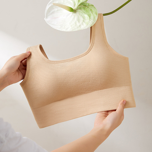 QNM带胸垫美背内衣女薄款大胸显小一体背心薄款文胸防下垂胸罩