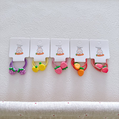 儿童发饰女孩头饰可爱亮面树脂水果发绳mini小皮筋宝宝发圈幼儿园