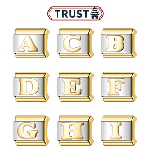 Trusta模块手链DIY拼接钛钢链设计情侣闺蜜金色字母图案首饰饰品