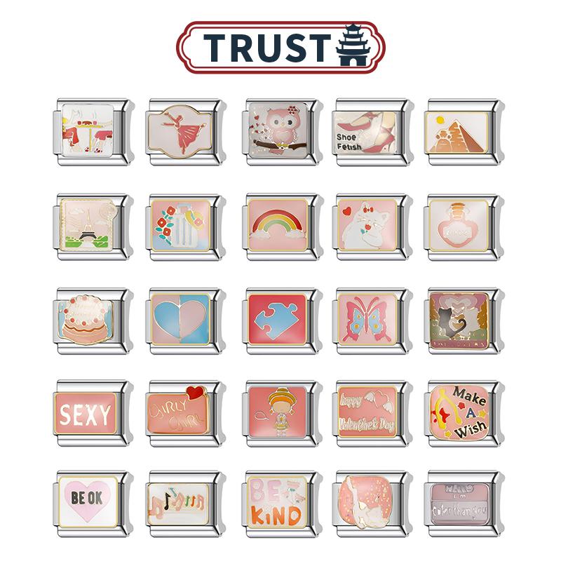 粉色动物手链DIY女钛钢现速发货