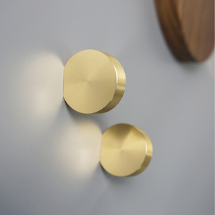 北欧设计师款小众柜子柜门小号黄铜拉手墙面圆形衣帽挂钩创意把手