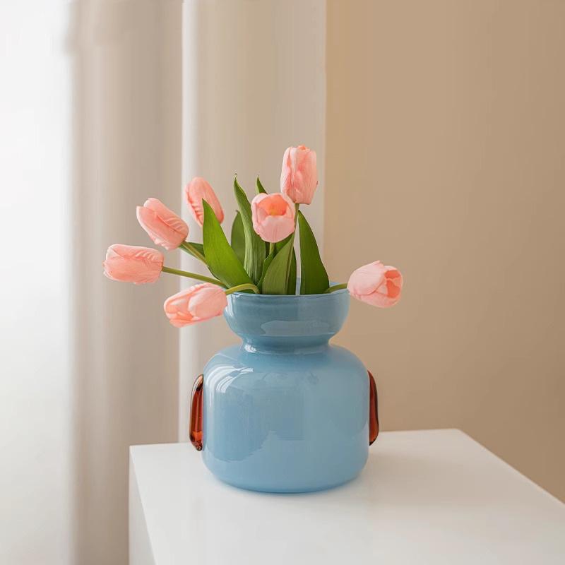 轻奢高档艺术气泡玻璃花瓶器摆件