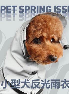 ISPET宠物狗狗反光衣服夜间遛狗酷炫装泰迪柴犬雨衣小中型犬用 灰