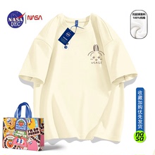 NASA简约chiikawa乌萨奇短袖长袖t恤男女夏季宽松情侣秋衣体恤衫