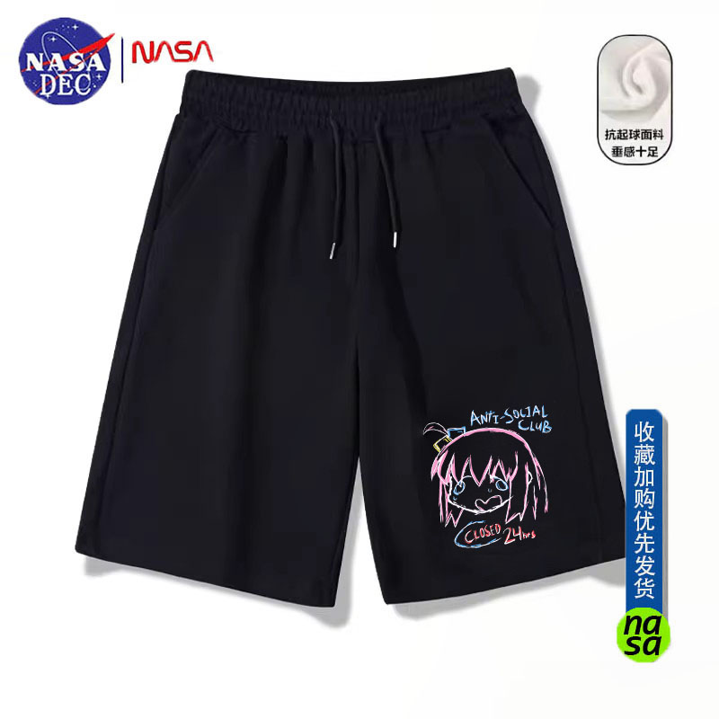 NASA动漫孤独摇滚棉质短裤潮牌夏