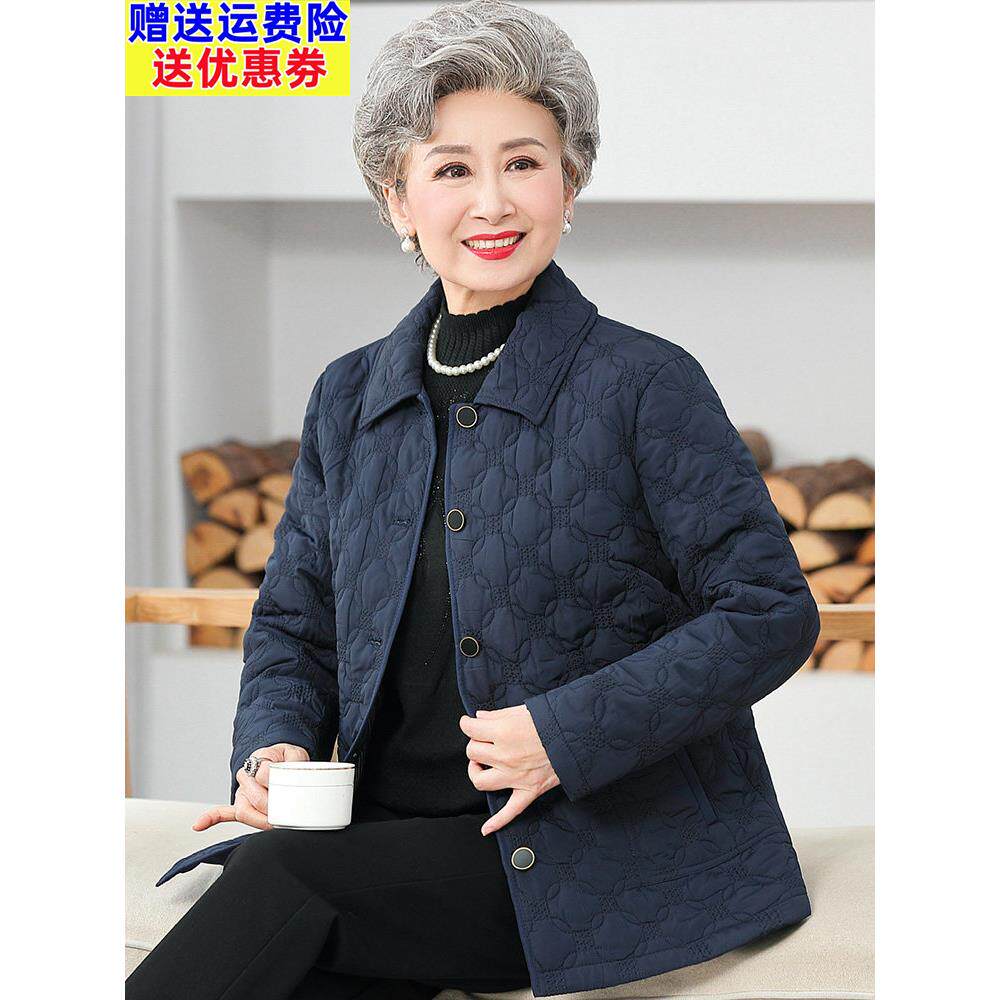 老年妇女春装翻领70岁80岁奶奶春装秋装棉衣薄衣妈妈的棉衣
