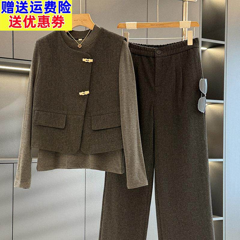 时尚气质妈妈装马甲三件套女2025春装新款减龄洋派休闲 中老年套