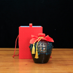 3斤陶瓷酒瓶酒壶仿古家用酒具白酒密封罐酒坛锦盒包装 盒整套包装