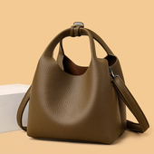 真皮包包女2026新款 菜篮子妈妈手提包软皮小包百搭小众单肩斜挎包