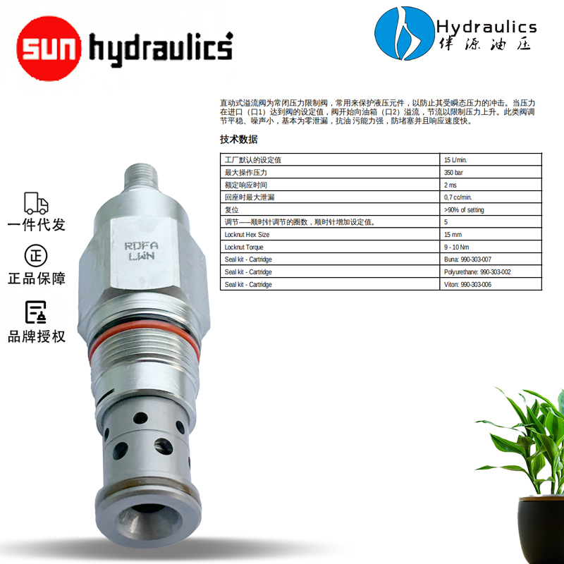 sunhydraulics原装正品RSBC-LAN插装阀RSDC-LAN RSFC-LAN RSHCLAN
