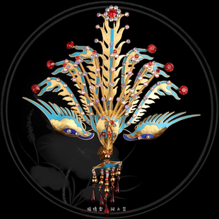 戏曲戏剧包头用品京越剧花旦青衣包头头饰正凤手工点绸水钻大正凤