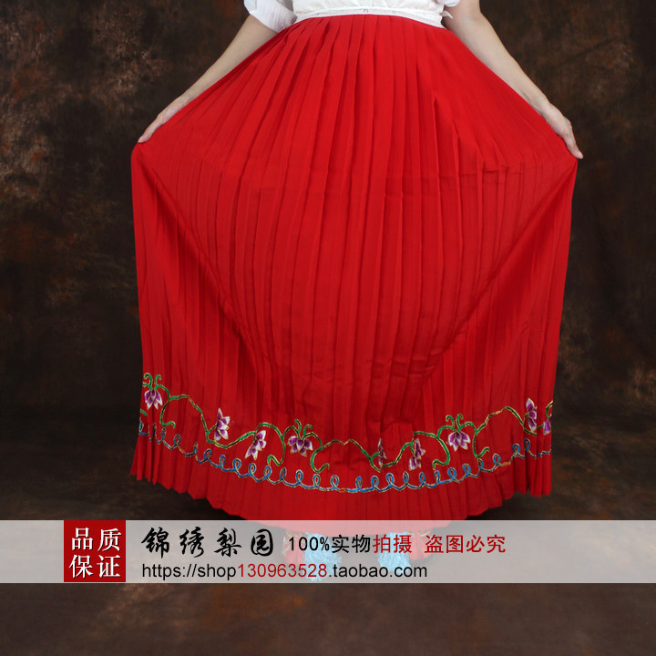 越剧黄梅古装戏曲服装舞台演出写真影楼花旦小姐裙子绣花百褶裙