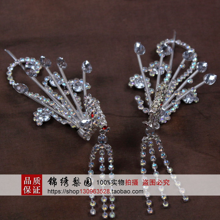 戏曲包头京剧头面戏剧木钻小偏凤青衣花旦头饰边凤影视表演头饰白