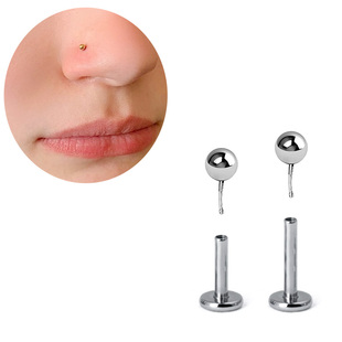 钛钢直插式插针款细杆唇钉替换钉有洞小耳钉迷你耳骨钉精致鼻钉
