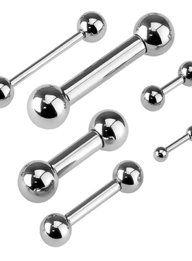 钛钢乳头环系带环粗杠铃乳钉乳环阴环短款男女穿刺饰品舌钉防过敏