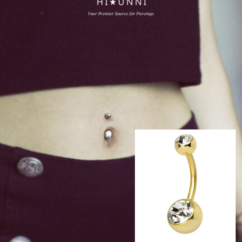 肚脐环钛钢不过敏脐钉脐环金色不褪色肚皮舞日常佩戴简单基础款