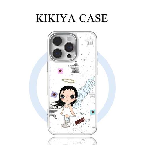 单翼天使小玉yuy手机壳适用iPhone18pro/17promax轻奢简约防摔全包kikiyacase原创设计网红同款vivos18少女心