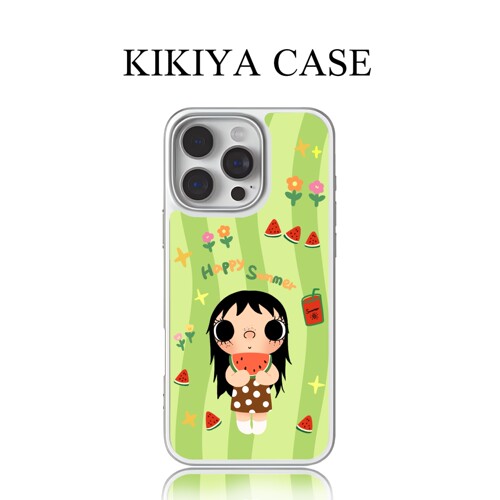 KIKIYACASE原创西瓜小玉yuy苹果17手机壳适配华为P80小米14红米K80OPPOReno12vivoS19防摔镜头全包软壳磁吸