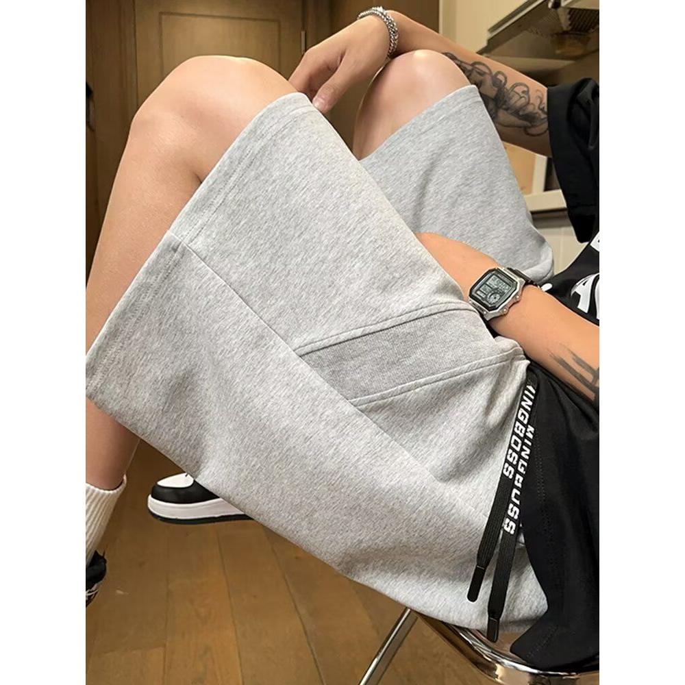 夏季新款美式短裤男潮牌薄款设计感小众宽松大码运动休闲五分裤子