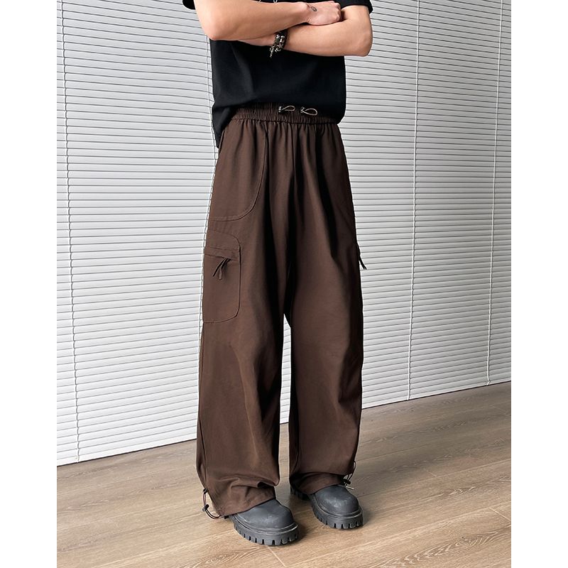 工装裤男款棕色直筒宽松伞兵裤春秋男生裤子阔腿2025新款休闲长裤
