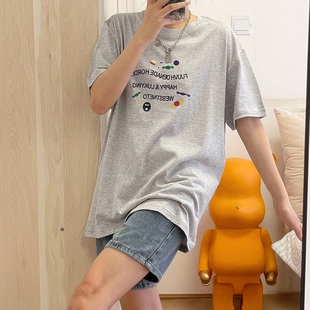 2024夏季小个子穿搭校园风套装女款宽松短袖T恤百搭牛仔短裤子