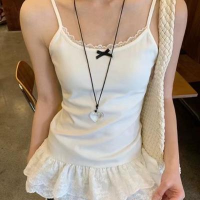 白色吊带背心女夏季外穿修身叠穿