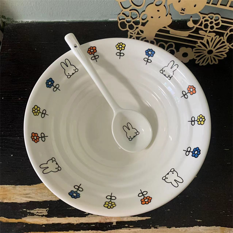 可爱小兔花卉陶瓷螺蛳粉碗面碗