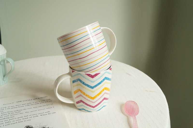 马克杯陶瓷条纹小清新水杯