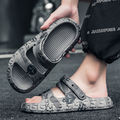 潮流学生拖鞋 夏季 驾车鞋 韩版 透气沙滩凉鞋 踩屎感软底凉拖两穿男士