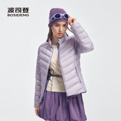 波司登女士鹅绒短款宽松薄羽绒服