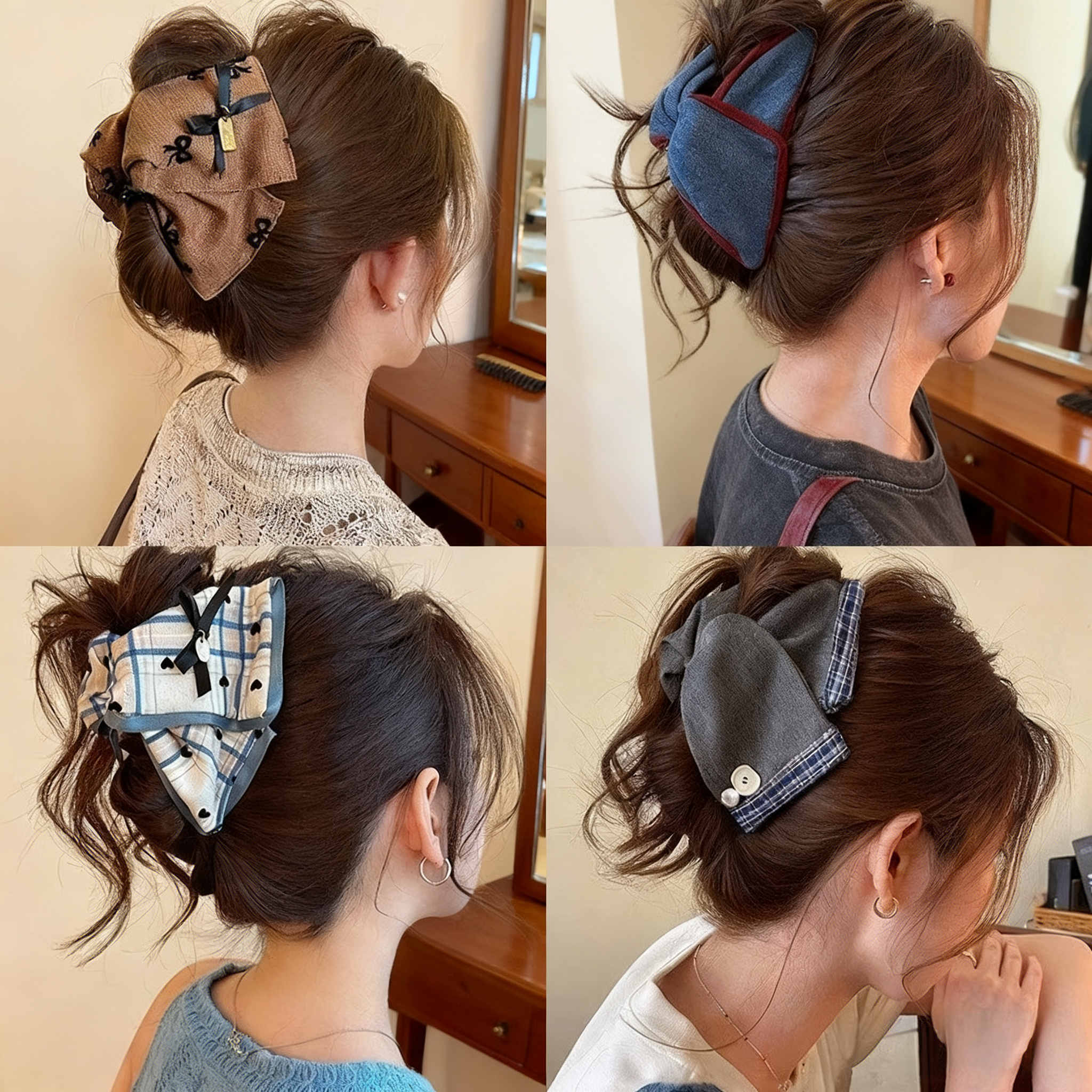 高级感甜美气质贝壳三角发夹 三角抓夹女气质后脑勺盘发鲨鱼夹