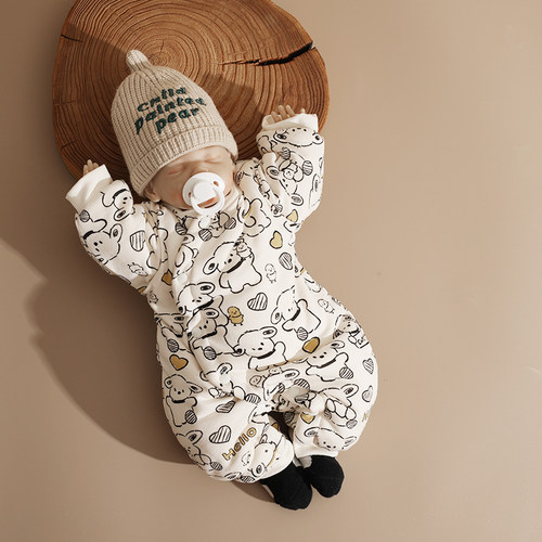 婴儿衣服冬保暖加棉男宝宝连体衣