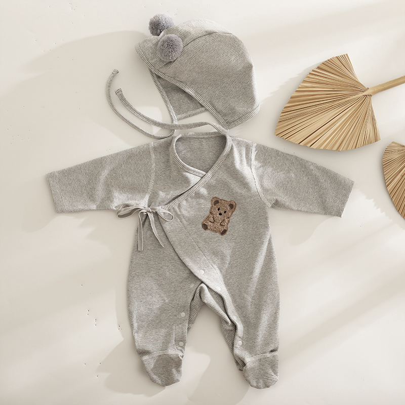 新生儿连体衣纯棉偏襟四季哈衣