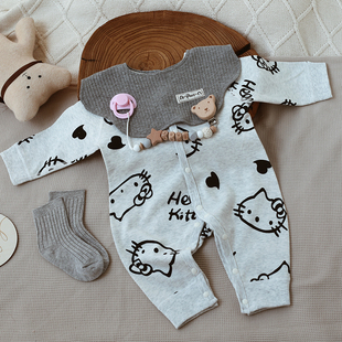 哈衣爬服 睡衣新生儿棉超萌春秋季 婴姿婴儿连体衣春装 初生宝宝长袖