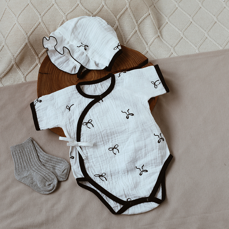 新生婴儿包屁衣春夏纱布半袖哈衣