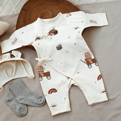 新生婴儿衣服连体衣春秋长袖爬服