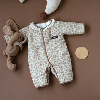 宝宝衣服秋冬夹棉保暖婴儿连体衣