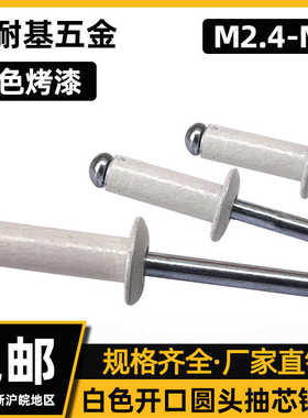 GB12618白色烤漆开口圆头抽芯铆钉M2.4M3M3.2M4M4.8M5拉丁拉铆钉