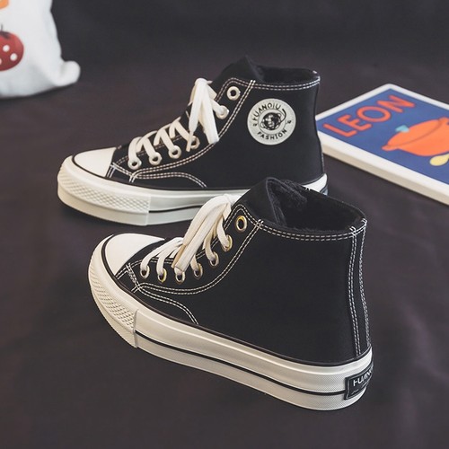 环球加绒保暖厚底帆布鞋